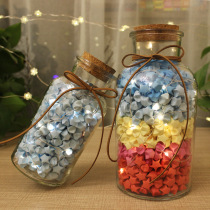 Transparent glass star bottle wishing bottle with cork drift bottle Lucky star bottle can hold 520 paper star wish bottle