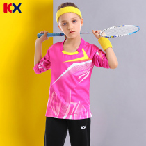 New childrens badminton suit set mens and womens table tennis suit sports short sleeve shorts culottes Sports tennis suit