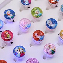 Light trinkets childrens luminous toy ring little girl baby jewelry ring cute ice and snow princess ring