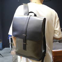 2021 new mens plaid shoulder bag daily trend double color backpack large capacity schoolbag casual bag