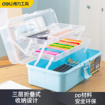Derri art toolbox drawing multifunctional Picture Box storage tool box Primary School students painting first grade manicurist
