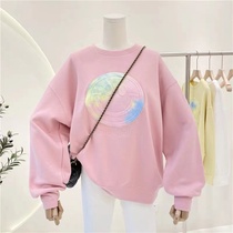Brand discount store womens clothing label cutting counter withdrawal of the cabinet tail goods spring and autumn thin sweater womens loose Korean version of the top