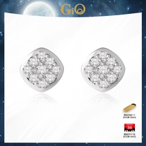 GiO jewelry small willing Song Jia same 18k platinum diamond earrings female diamonds set summer model to send girlfriend