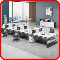 Staff desk simple modern 4 people 8 double 6 Four station card holder staff office table and chair table combination