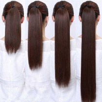 Wig female ponytail long straight hair strap realistic fake ponytail long ponytail short straight hair long hair wigs