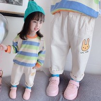 Spring and autumn clothes new girls Korean pants children Foreign style casual pants baby pants baby spring and autumn wear