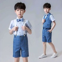 Boys strap shorts show dress summer childrens small suit suit suit Korean version of suit boy performance suit British