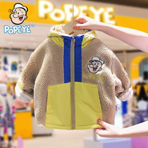 POPEYE men and women warm cotton padded clothes thick cotton clothes 2021 autumn and winter new children plus velvet coat