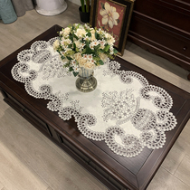 Coffee table tablecloth living room coffee table mat cloth premium fabric Oval French high-end desktop new Chinese table mat