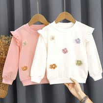 Sweatshirt Spring and autumn models 2022 new pure cotton foreign air children Girls baby girl 100 hitch a child fall long sleeve blouse