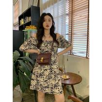 Ren Xiaoyi Lit e mode (6 18 new products 95% off )Long and short French printed dress