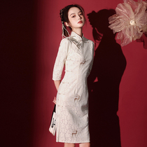 Girls Feeling Cheongsam 2021 New Temperament High-end Young Modified Dress Fall Winter Little Temperament