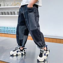 2021 autumn new boys jeans big boy swimsuit children loose pants spring autumn Korean trousers tide