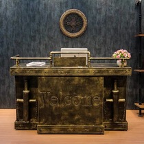 loft wrought iron cashier American retro industrial style reception desk Bar clothing barbecue restaurant creative counter