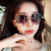 2021 New Net red with sunglasses fashion sun glasses sunglasses female Korean temperament high-grade UV protection
