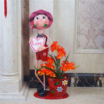 Creative iron doll floor flower arrangement bucket home balcony gardening decoration Flower Pot Cafe flower shop decoration gift