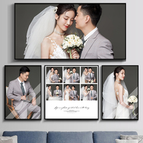 Wedding photo enlarged hanging wall wash photo plus crystal photo frame custom large size photo studio high-end metal frame making