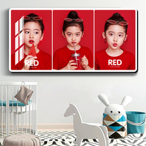 Baby photo frame customized picture printing and washing photos made into photo studio children enlarged wall Crystal nine grid frame