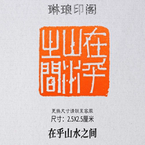 Care about the size between landscapes 2 5X2 5 cm Calligraphy and painting Idle Seal Engraving Seal Fine White Text Ancient Park
