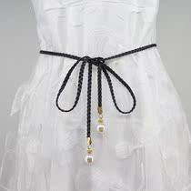 Fashion woven waist rope female decoration small Belt Womens jumpsuit wild belt simple knot waist chain skirt