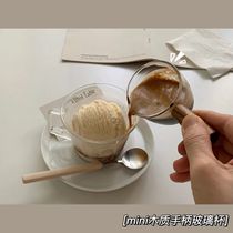 Small pot Japanese glass milk jug small Milk Cup wooden handle milk jar sauce saucer seasoning small dish Western juice bucket