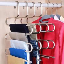 Shake pants rack stainless steel multifunctional storage household multi-layer pants clip pants rack thick pants rack