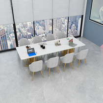 Rock slab conference table long table marble workbench office desk store reception reception table exhibition hall negotiation table customization