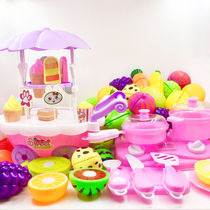 Chechele toys play house toys kitchen toys ice cream carts cut fruits and vegetables baby childrens toys boys and girls