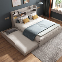 Parent-child bed A family of three master bedroom upper and lower beds small apartment with drawer storage bed pull-out mother bed towing bed