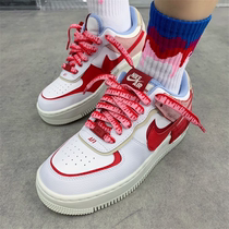 Adapted to Nike AF1 Low Shadow White Red Blue Double Hook Pink Cream Flowing Air Force One Shoelace