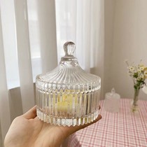 Glass jar ins net red same simple creative transparent storage jar home girls jewelry vintage storage box