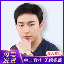 Wig male hair middle-aged mens flat quan tou tao-zhen ren fa wire Korean version of the handsome with shaved heads full zhen fa tao