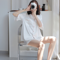 Win your armband with face value ~ Sleeping woman Silk High sense hollowed-out lace florian lace sweet and short sleeve suit