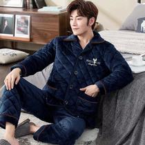 Fen Teng winter three quilted thickening plus rong shui yi nan mian ao tracksuit coral velvet long-sleeved top nan dan jian
