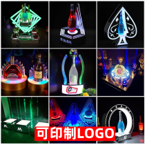 Personality bar magnum bottle sign holder champagne sedan chair LED charging luminous crystal KTV wine holder champagne holder