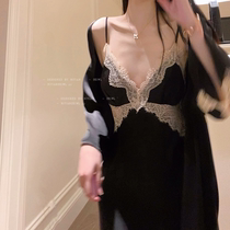 You sweet SEIWL: Aromas Arson Sleeping Dress Sexy Pure Desire Deep V lace Private room Pendant With Superior Sense Pyjamas