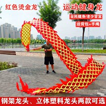Fitness dragon belt Throw ribbon Dragon dance Dragon play dragon square dance Beginner Middle-aged bronzing dragon Single dragon dance props