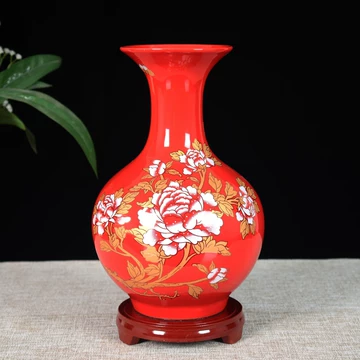 中国红陶瓷景德镇花瓶-中国红陶瓷景德镇花瓶促销价格、中国红陶瓷