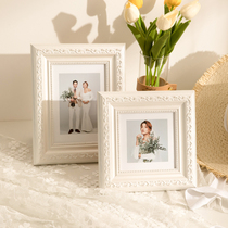 Retro American wedding dress frame wedding photo frame family photo frame solid wood setting 6 10 inch wall washing photo photo frame
