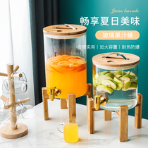 Cold bubble bottle Fruit teapot Glass cold water bucket with faucet Giant kettle Cold water container for refrigerator