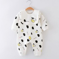 Baby one-piece clothes spring autumn and winter warm and no bones Harvest baby new climbing suit thickened outfits newborn clothes