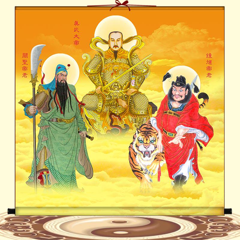 吴道子 钟馗図》 中堂掛軸 鑑賞用 宣紙装裱／魔除け・開運飾り 吴道子 钟馗図》 中堂掛軸 鑑賞用 宣紙装裱／魔除け・開運飾り 【公式