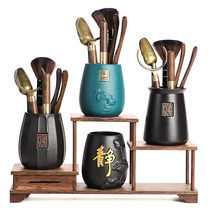 Sandalwood tea tools tea cup tea set clip Cup fork anti-hot hand black tea sandalwood tea tea ceremony accessories combination set