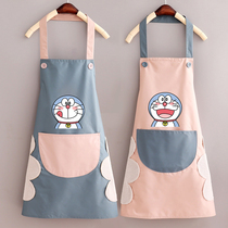  Cute Japanese waterproof apron oil-proof household kitchen cooking fashion men and women waist overalls custom printed logo