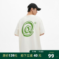 ATRY American @ printed short sleeve T-shirt Summer State Tide Card Retro Fashion Lovers with loose half sleeves Compassionate Men