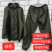 Rock wool protective clothing anti-glass fiber breeding deodorant clothing labor insurance dustproof clothing split hooded suit for men and women