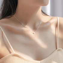 Chow Tai Fook star pure silver necklace female summer simple light luxury niche geometric sugar pendant choker 2021 New