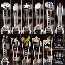 Champion Trophy Thumb Five-pointed Star Crystal Resin Trophy Dance Sports Competition Gold Man High-end Customization