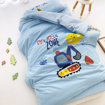 Childrens kindergarten quilts three sets of blue pure cotton six sets of babies into the garden bed Bedding Afternoon Nap Bedding
