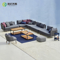 Nordic outdoor sofa coffee table combination outdoor courtyard garden hotel villa terrace balcony leisure rattan furniture